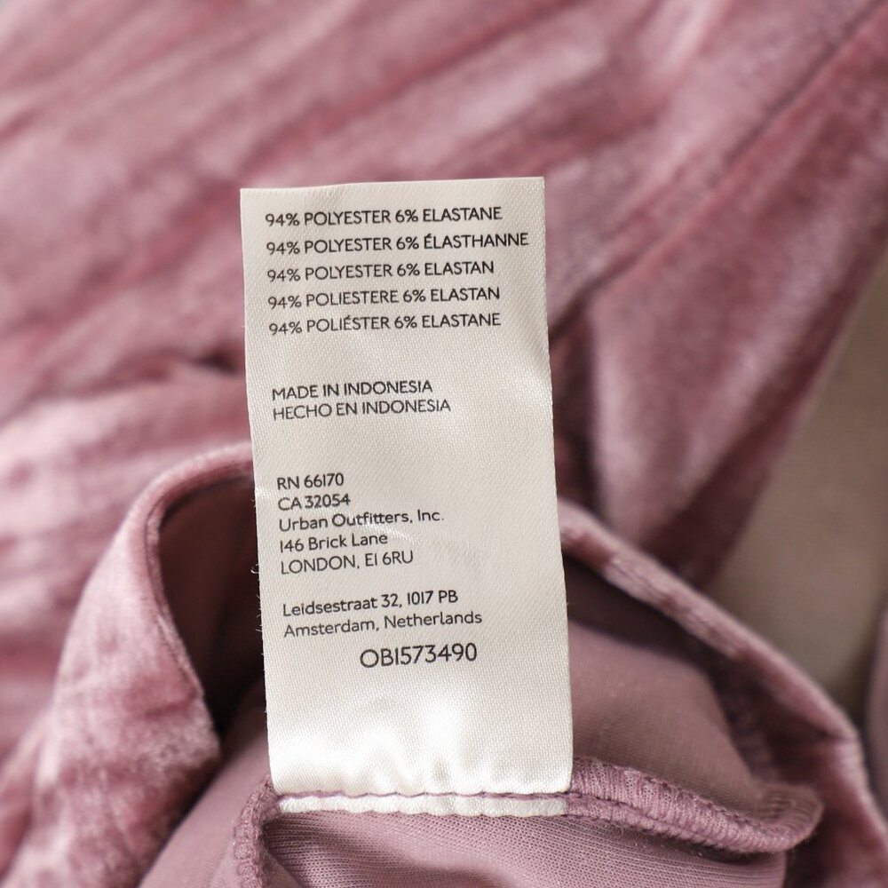 PILCRO ANTHROPOLOGIE Pink Crushed Velvet Mock Neck Top Size S - Picture 6 of 6
